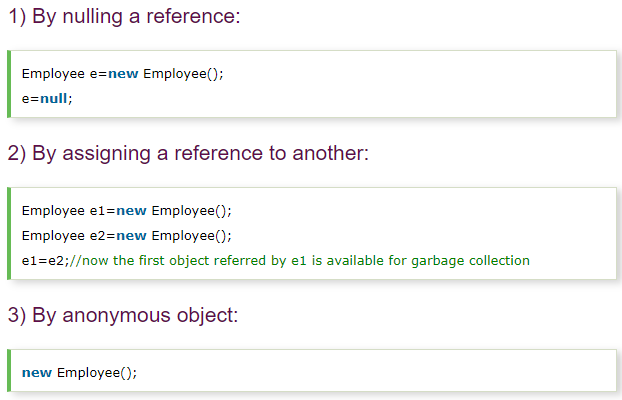 Java Unreferenced Objects example